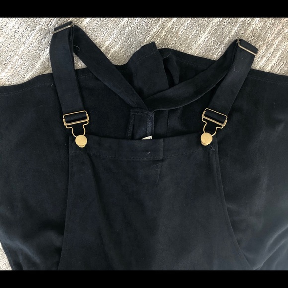 🎉SOLD🎉Bear Dance black suede overall shorts s - Picture 6 of 7